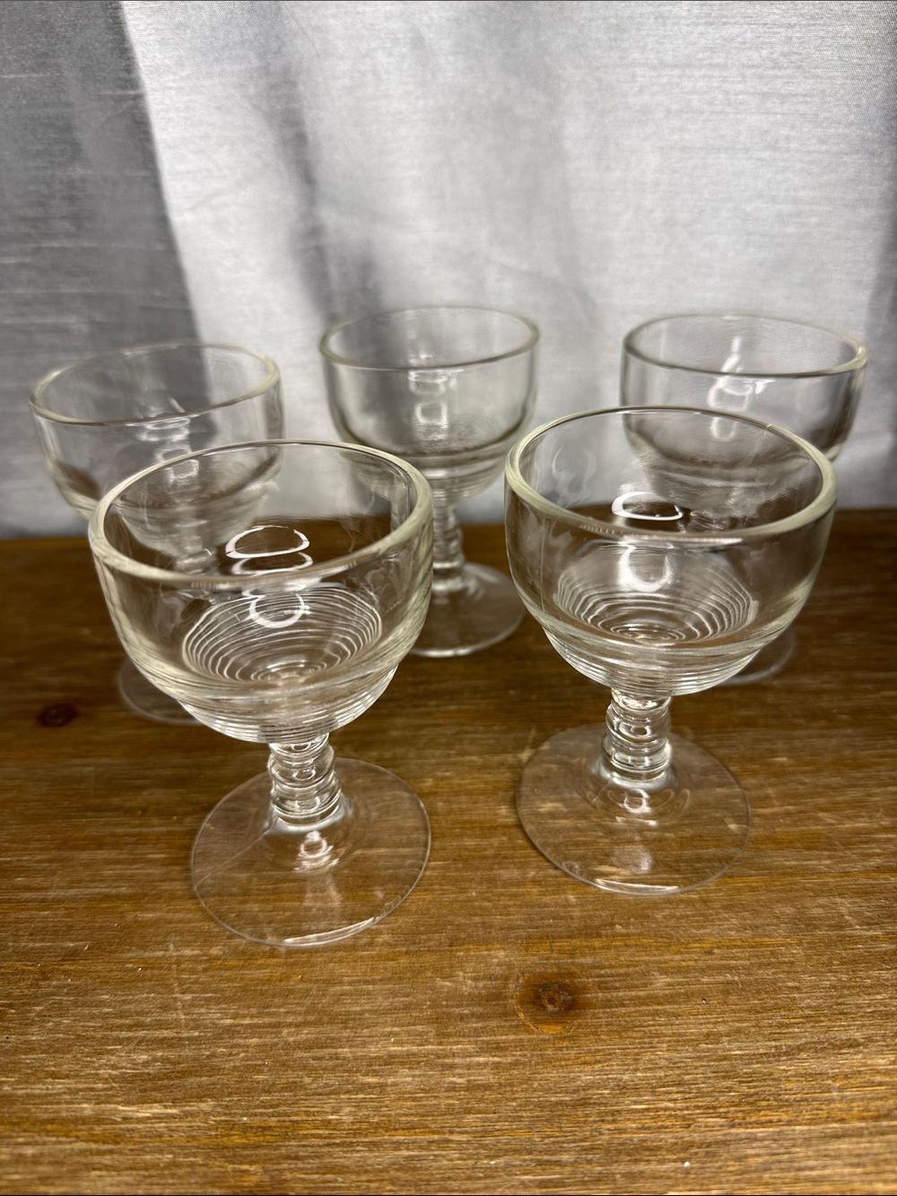 VTG Anchor Hocking Manhattan Cordial Sherry Glasses Depression Era Set of 5